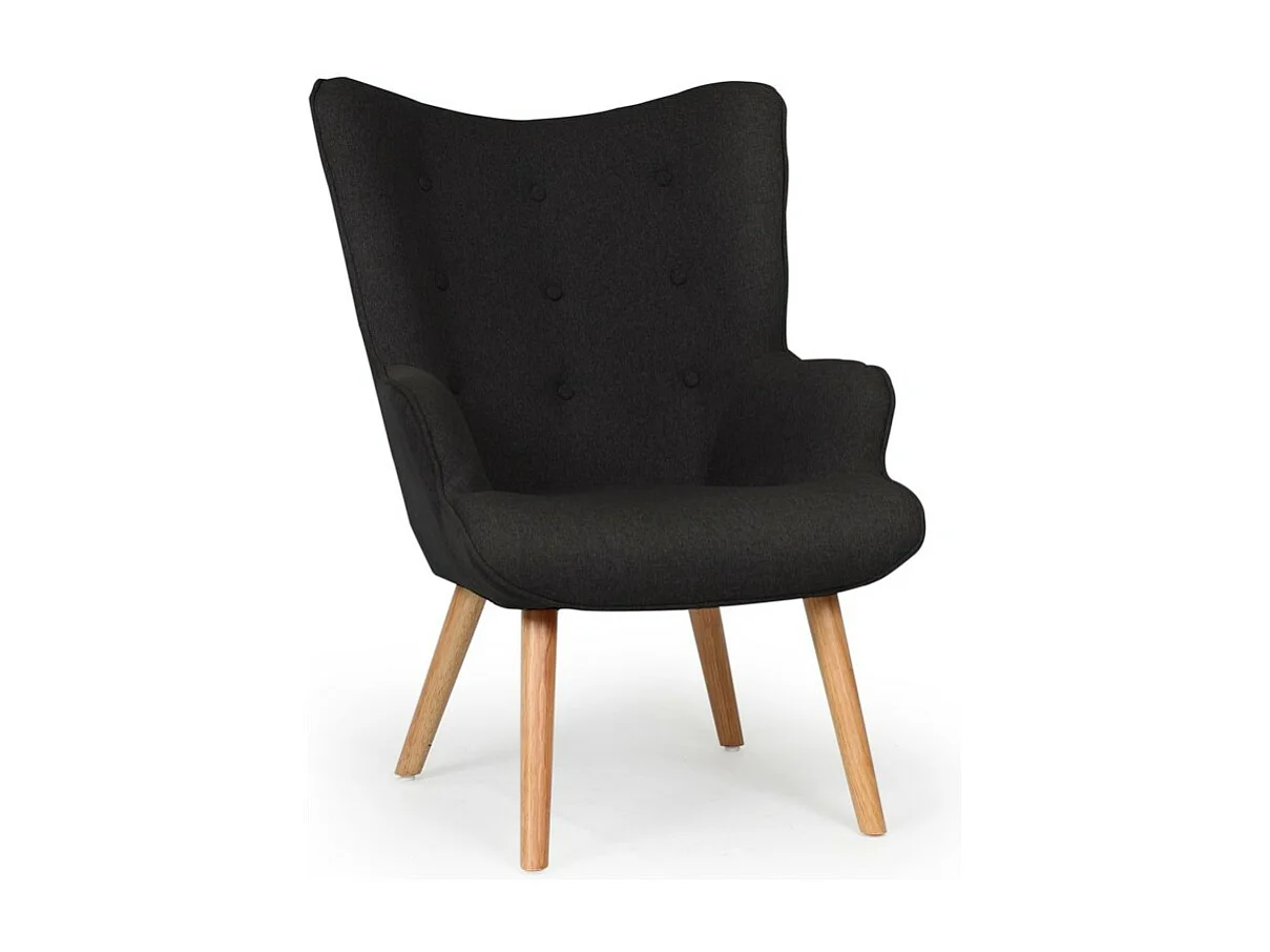 Fauteuil & Pouf Scandinave "Orle" 98cm Noir