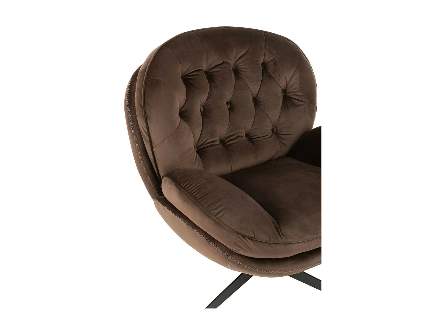 Fauteuil & Repose-Pieds "Relax" 88cm Marron Foncé
