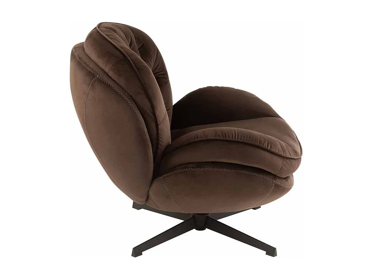 Fauteuil & Repose-Pieds "Relax" 88cm Marron Foncé