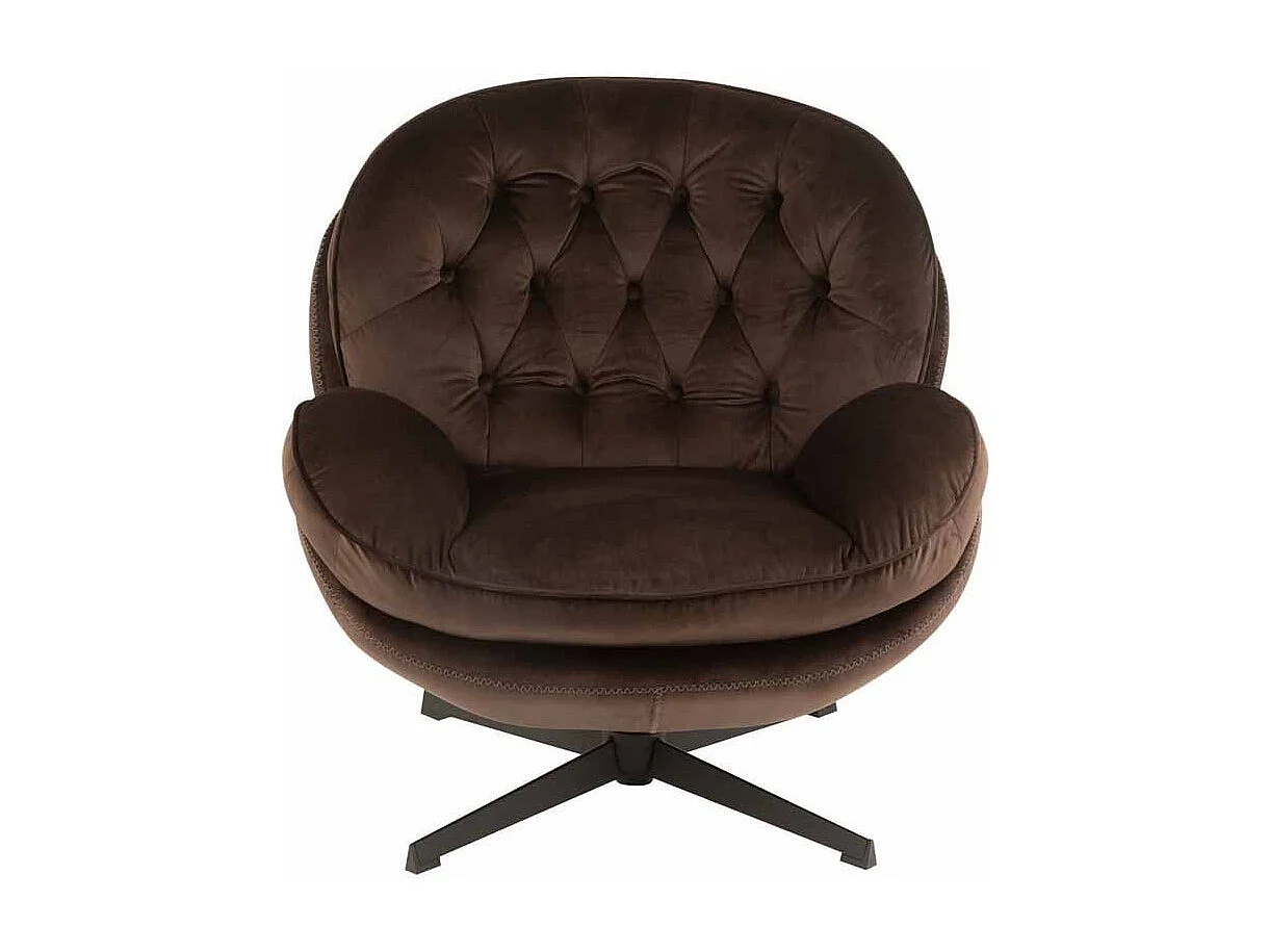 Fauteuil & Repose-Pieds "Relax" 88cm Marron Foncé