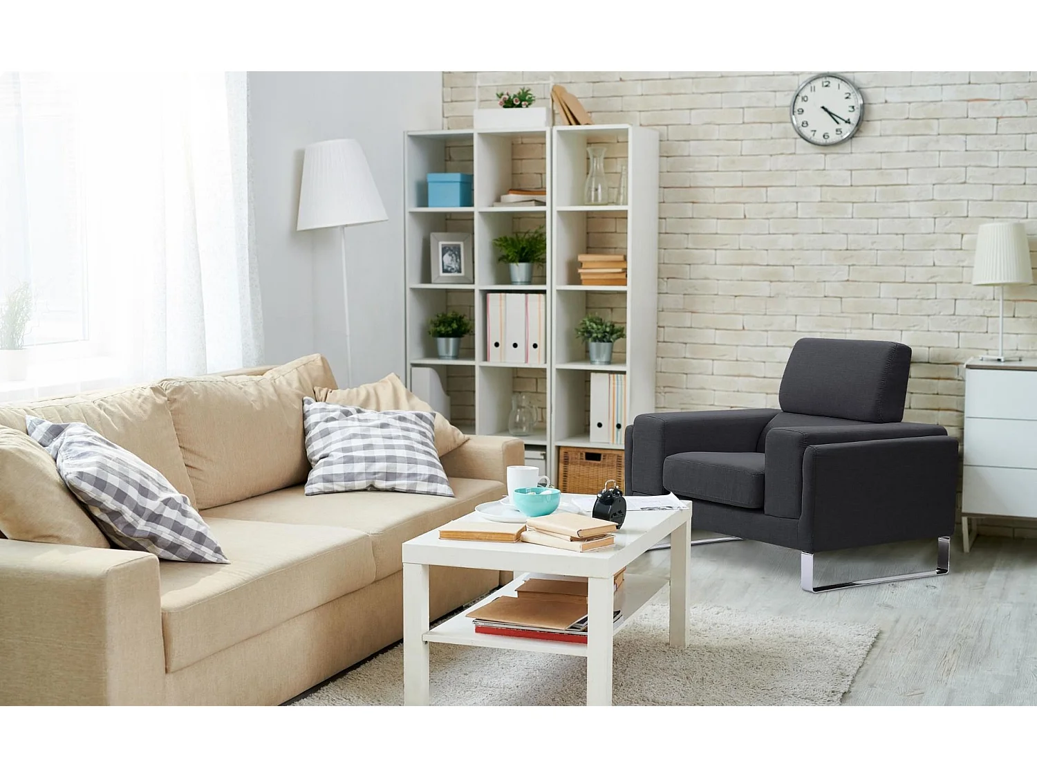 Fauteuil Barth Tissu Noir