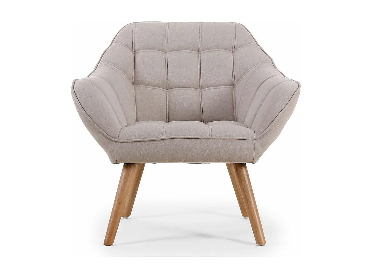 Fauteuil Scandinave Zentao Tissu Beige