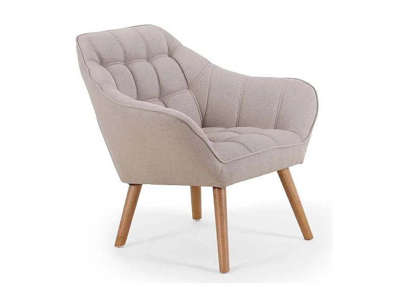 Fauteuil Scandinave Matelassé "Taon" 83cm Beige