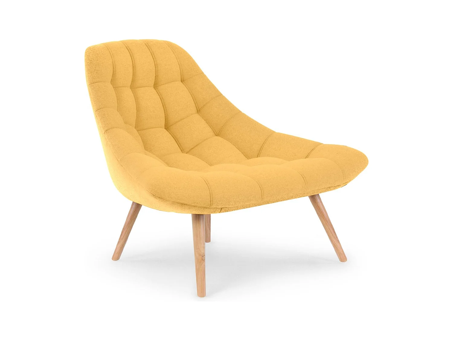 Fauteuil Scandinave en Tissu "Johan" 102cm Jaune
