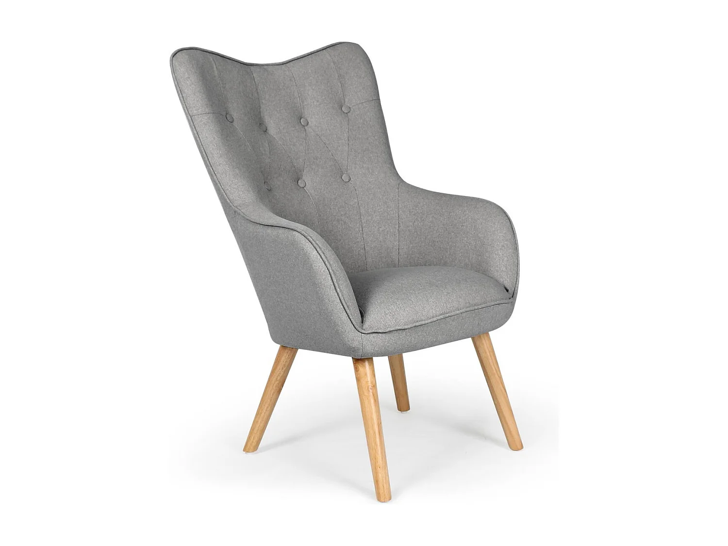 Fauteuil Scandinave "Aimee" 67cm Gris Clair