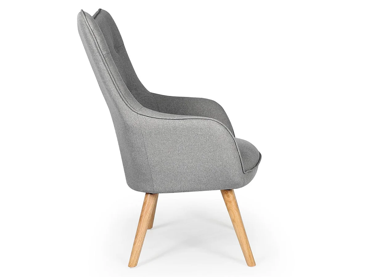 Fauteuil Scandinave "Aimee" 67cm Gris Clair