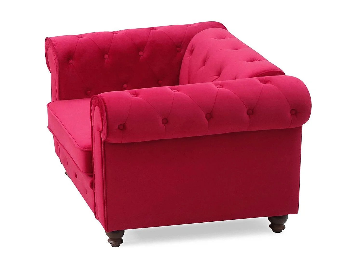 Fauteuil Design Velours "Chesterfield" 111cm Rouge