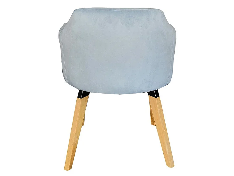 Fauteuil Scandinave Velours "Nari" 70cm Bleu Ciel