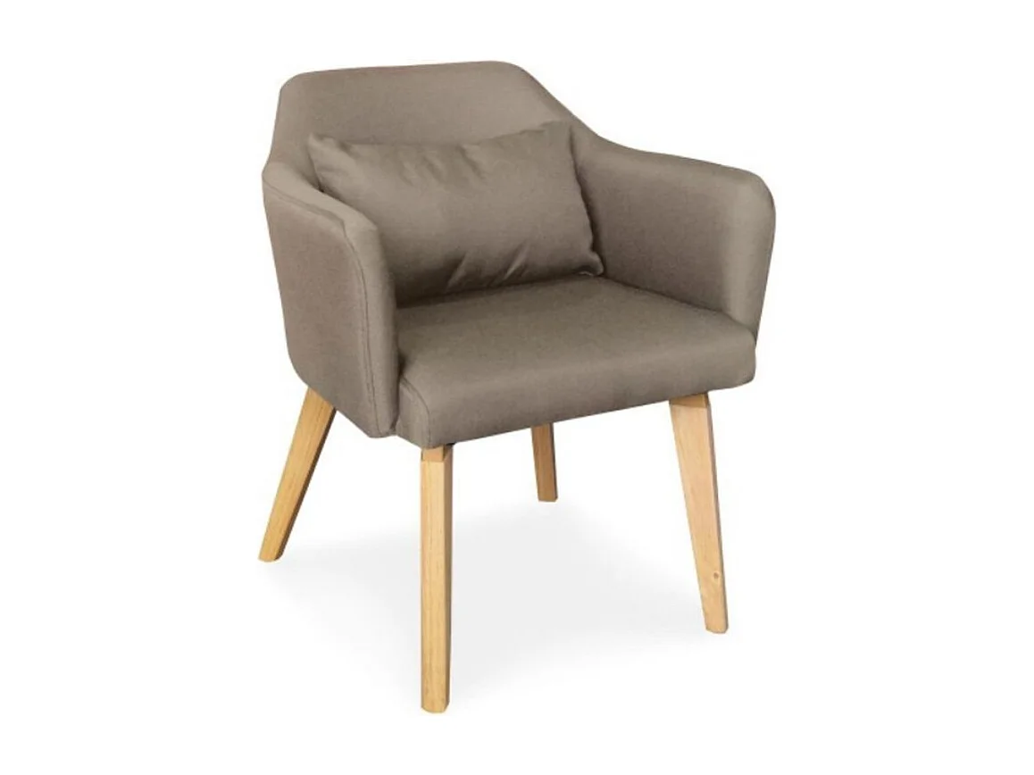 Fauteuil Scandinave en Tissu "Nari" 70cm Taupe