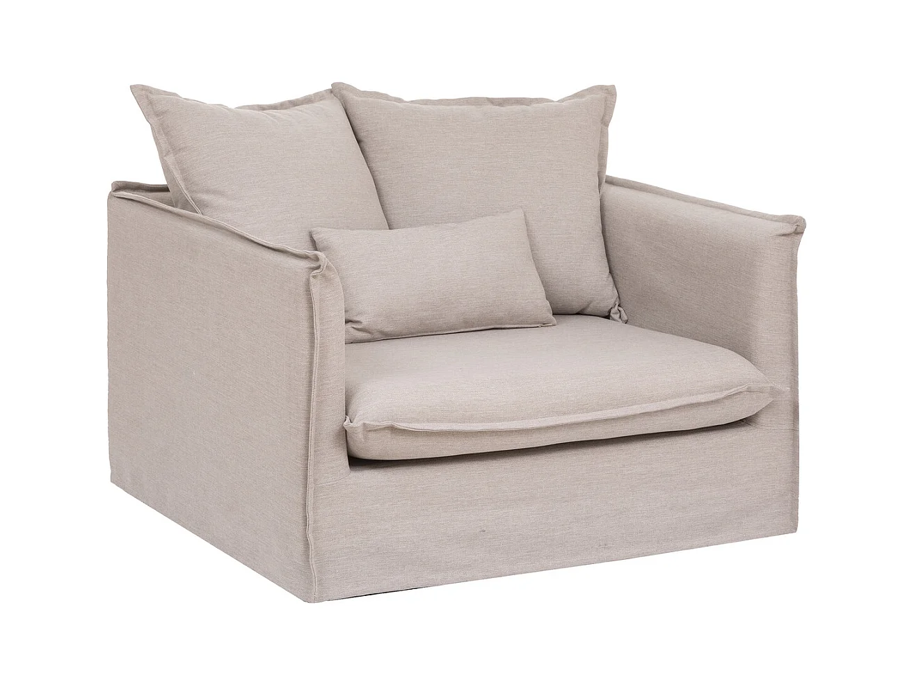 Fauteuil XL "Odilon" 117cm Beige Lin