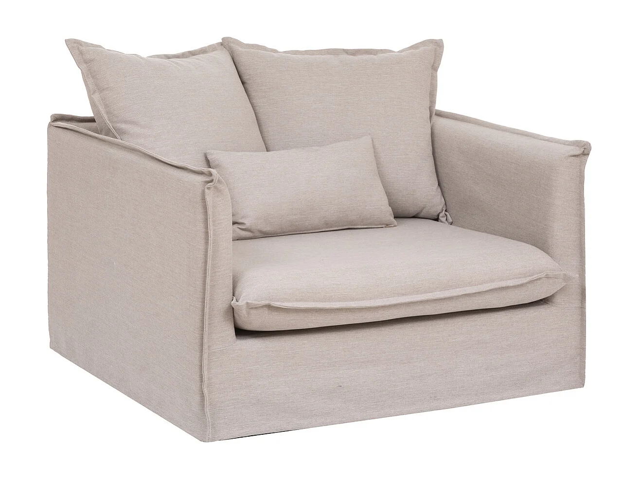 Fauteuil XL "Odilon" 117cm Beige Lin