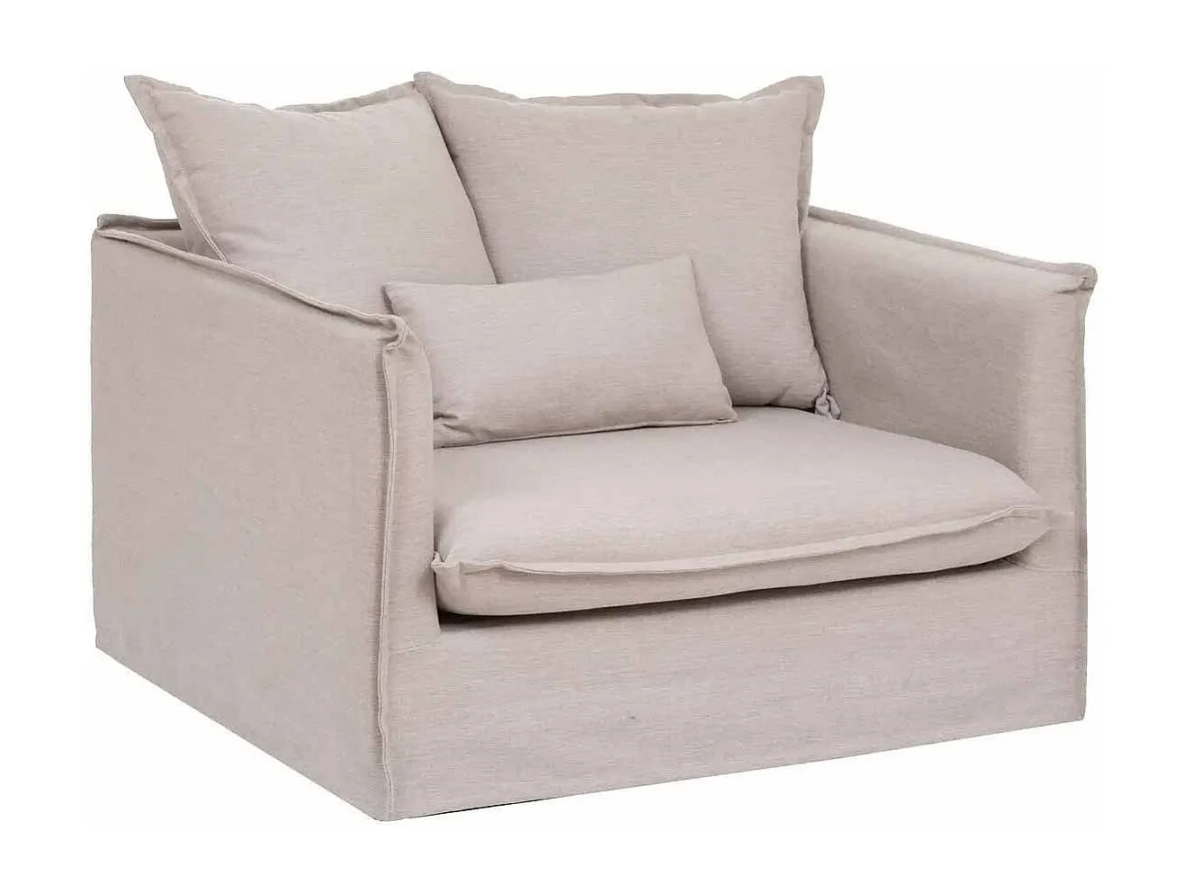 Fauteuil XL "Odilon" 117cm Beige Lin