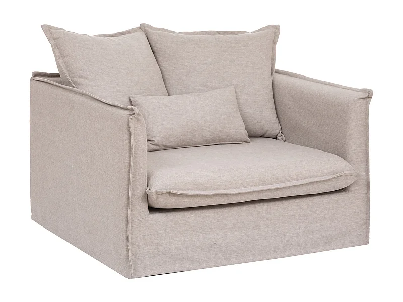 Fauteuil XL "Odilon" 117cm Beige Lin