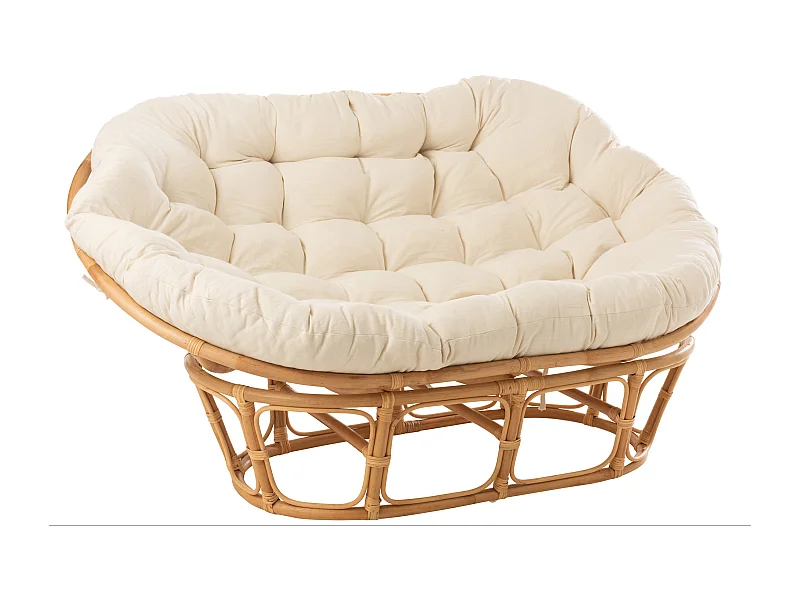Fauteuil & Coussin en Rotin "Roni" 179cm Naturel