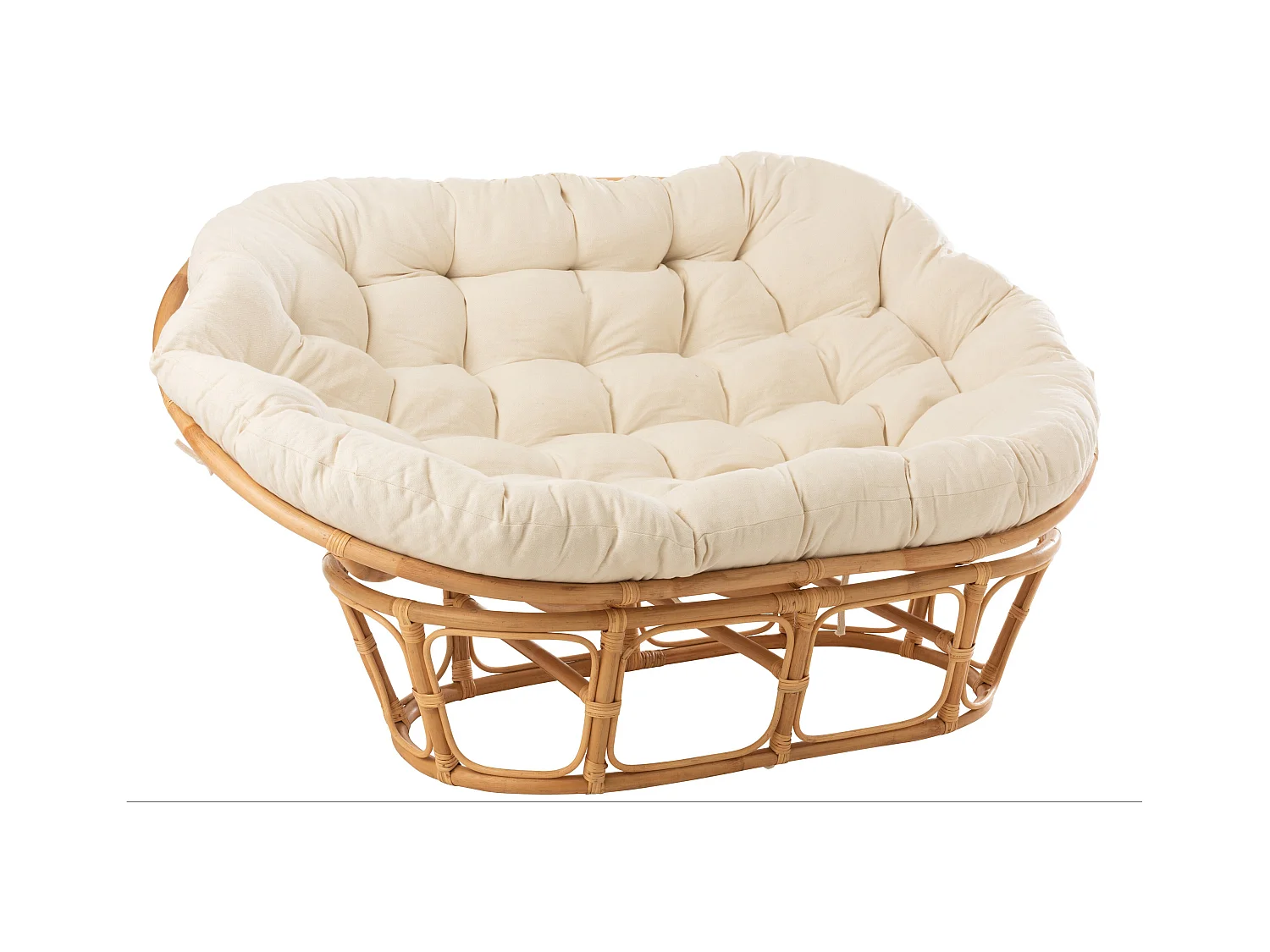 Fauteuil & Coussin en Rotin "Roni" 179cm Naturel