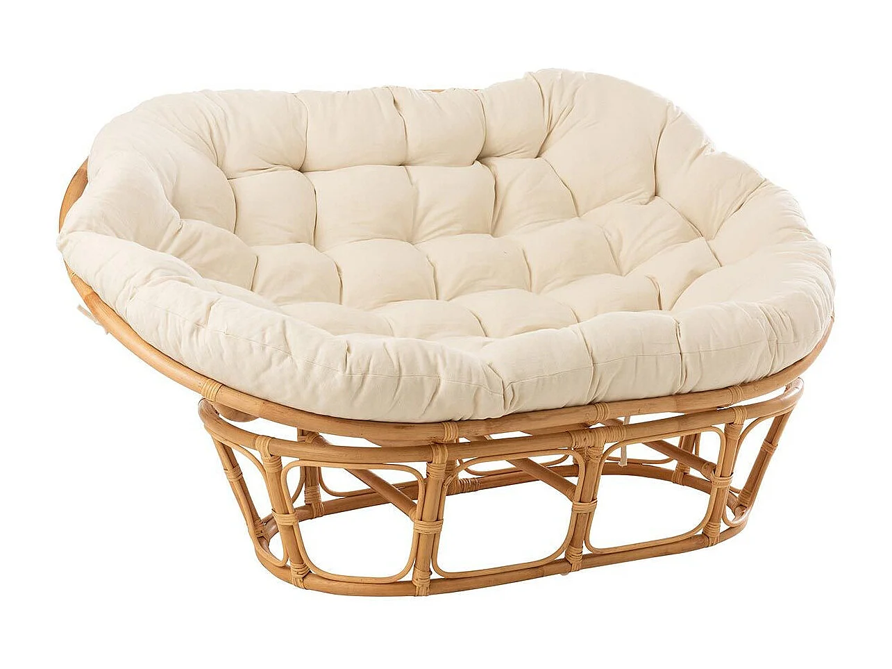 Fauteuil & Coussin en Rotin "Roni" 179cm Naturel