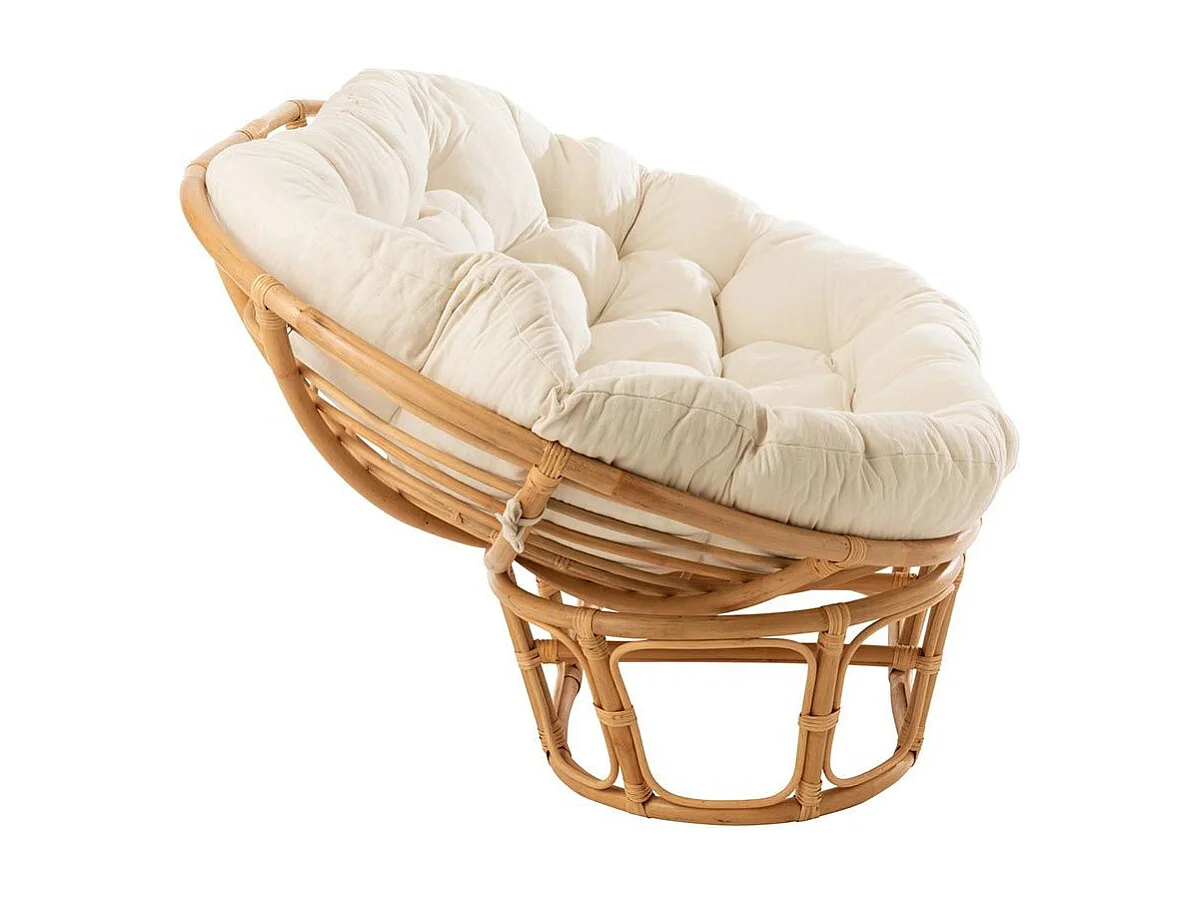 Fauteuil & Coussin en Rotin "Roni" 179cm Naturel