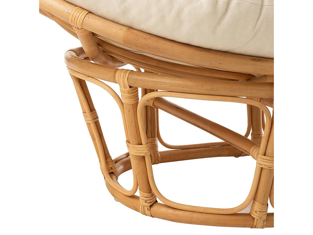 Fauteuil & Coussin en Rotin "Roni" 179cm Naturel