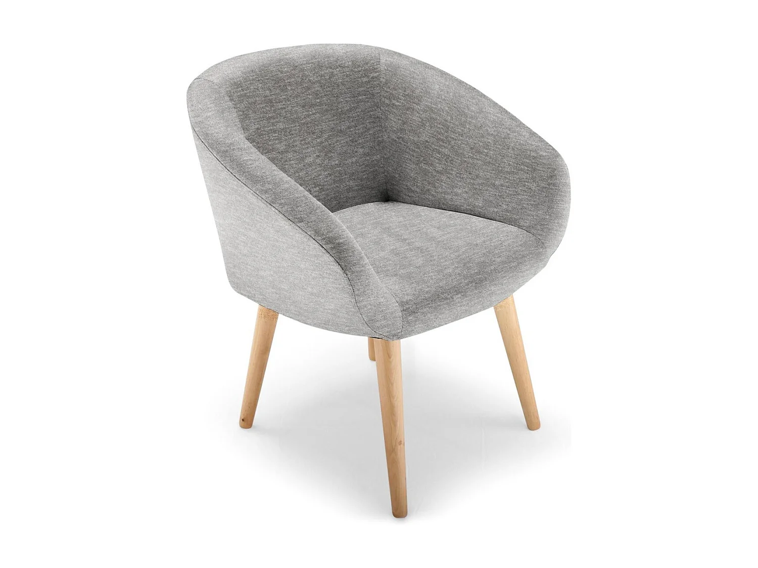 Fauteuil Scandinave en Tissu "Thad" 67cm Gris