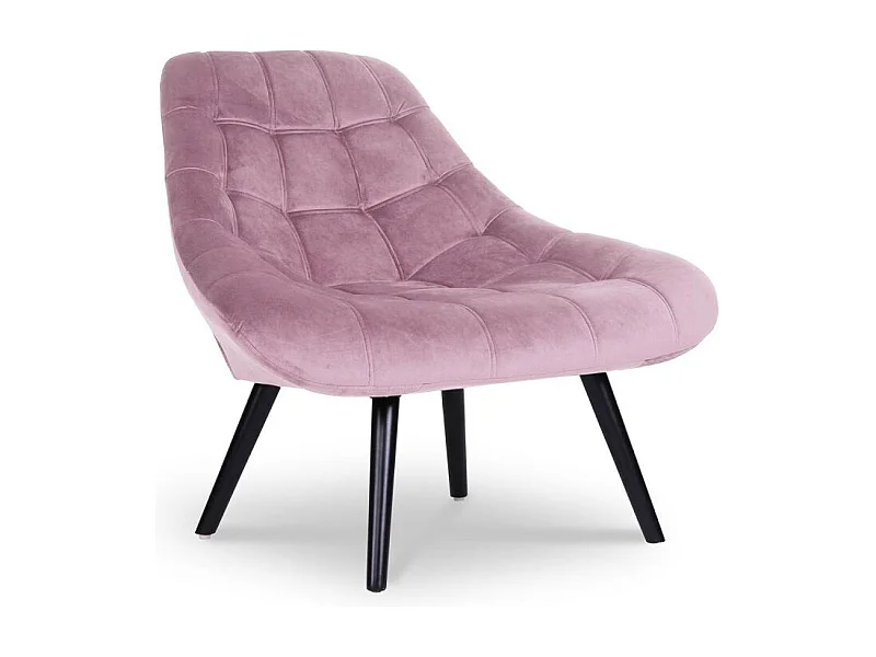 Fauteuil Scandinave en Velours "Johan" 102cm Rose
