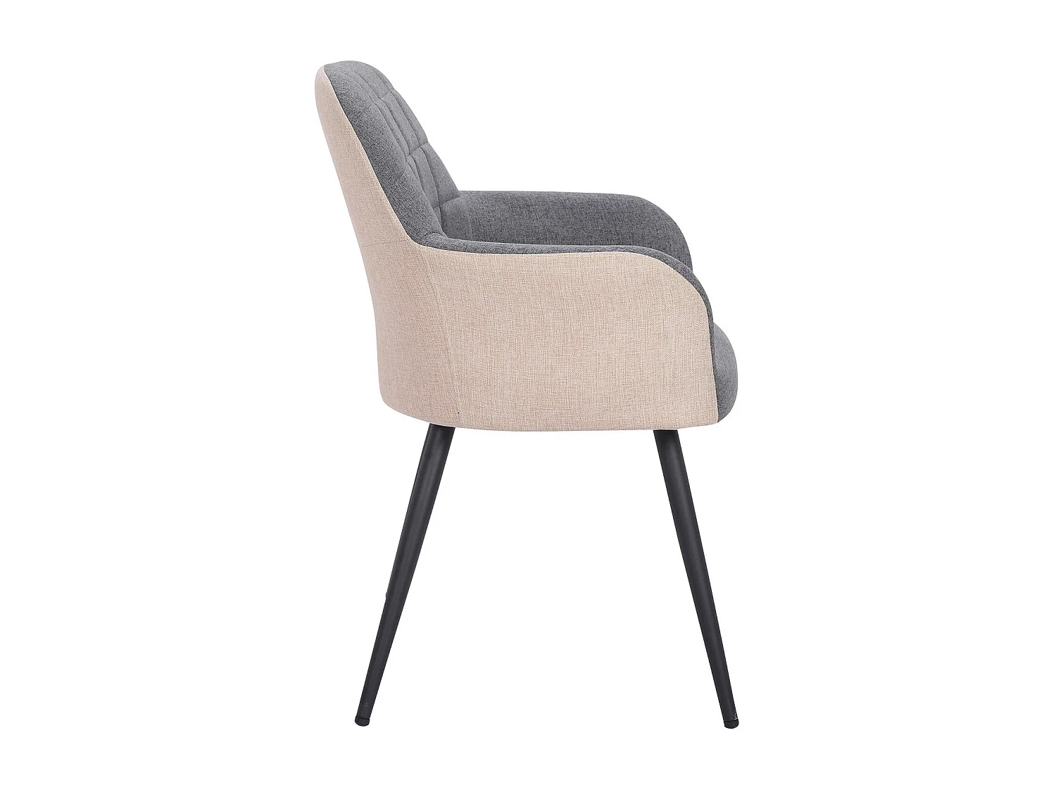 Lot de 2 Fauteuils Design "Singolo" 81cm Beige & Gris