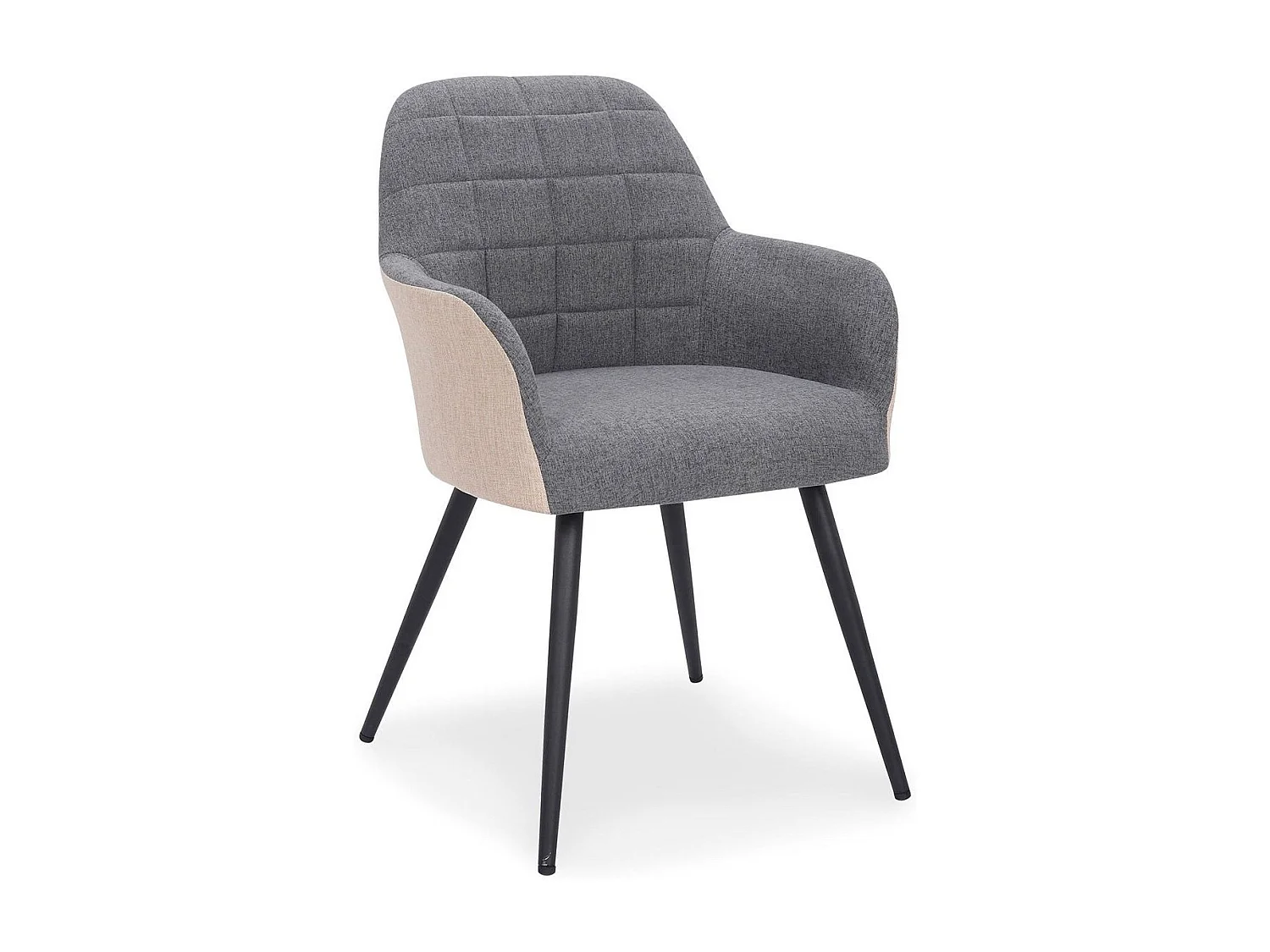 Lot de 2 Fauteuils Design "Singolo" 81cm Beige & Gris