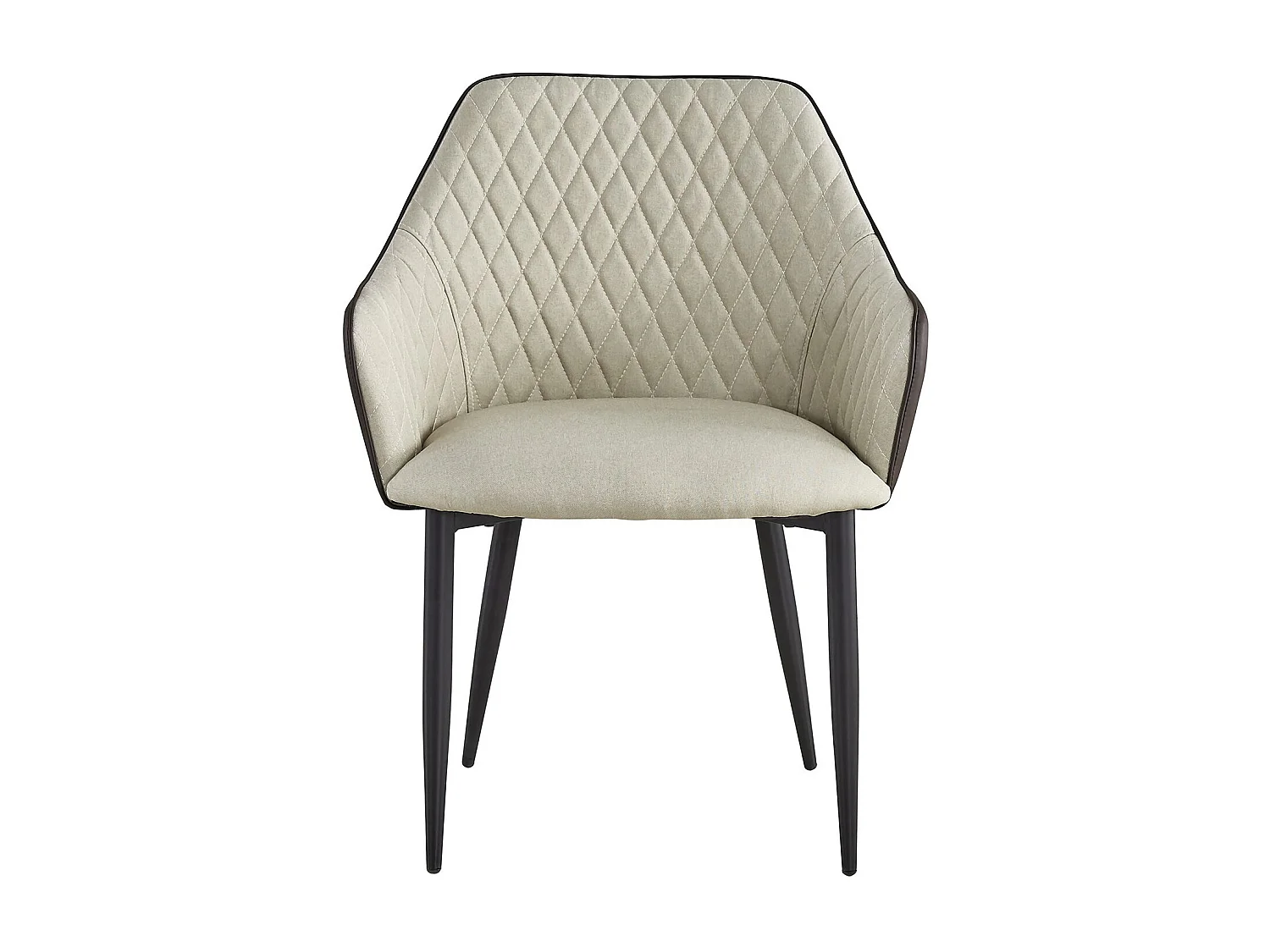 Lot de 2 Fauteuils Design "Zoa" 88cm Beige & Marron