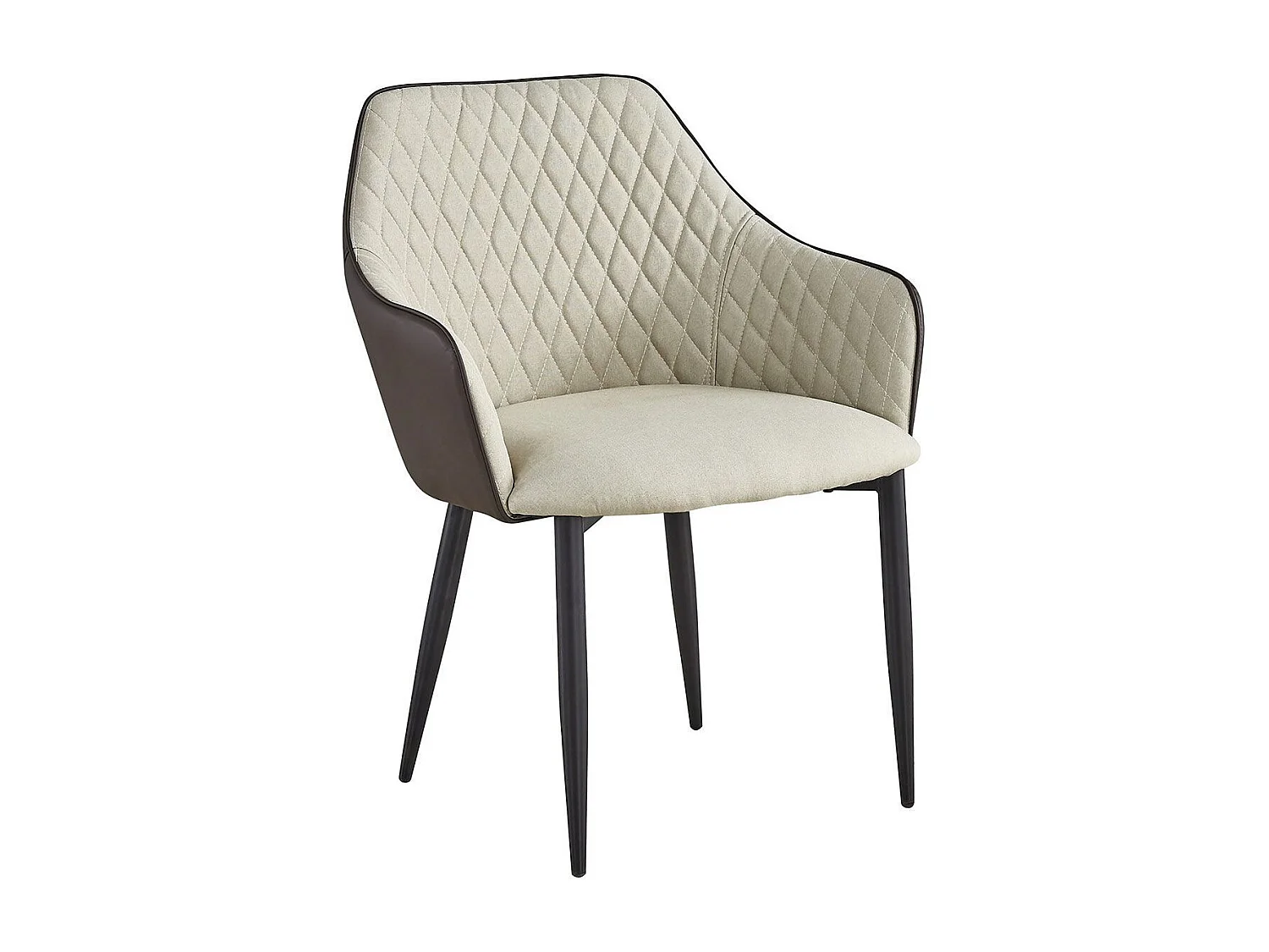 Lot de 2 Fauteuils Design "Zoa" 88cm Beige & Marron