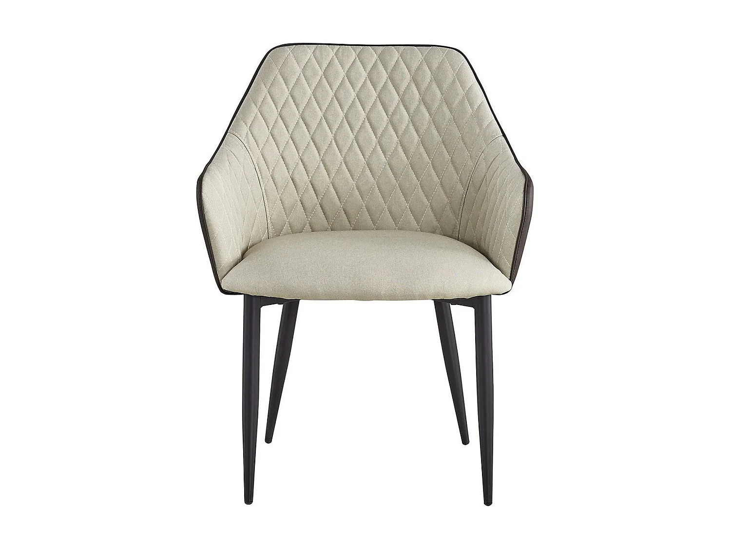 Lot de 2 Fauteuils Design "Zoa" 88cm Beige & Marron