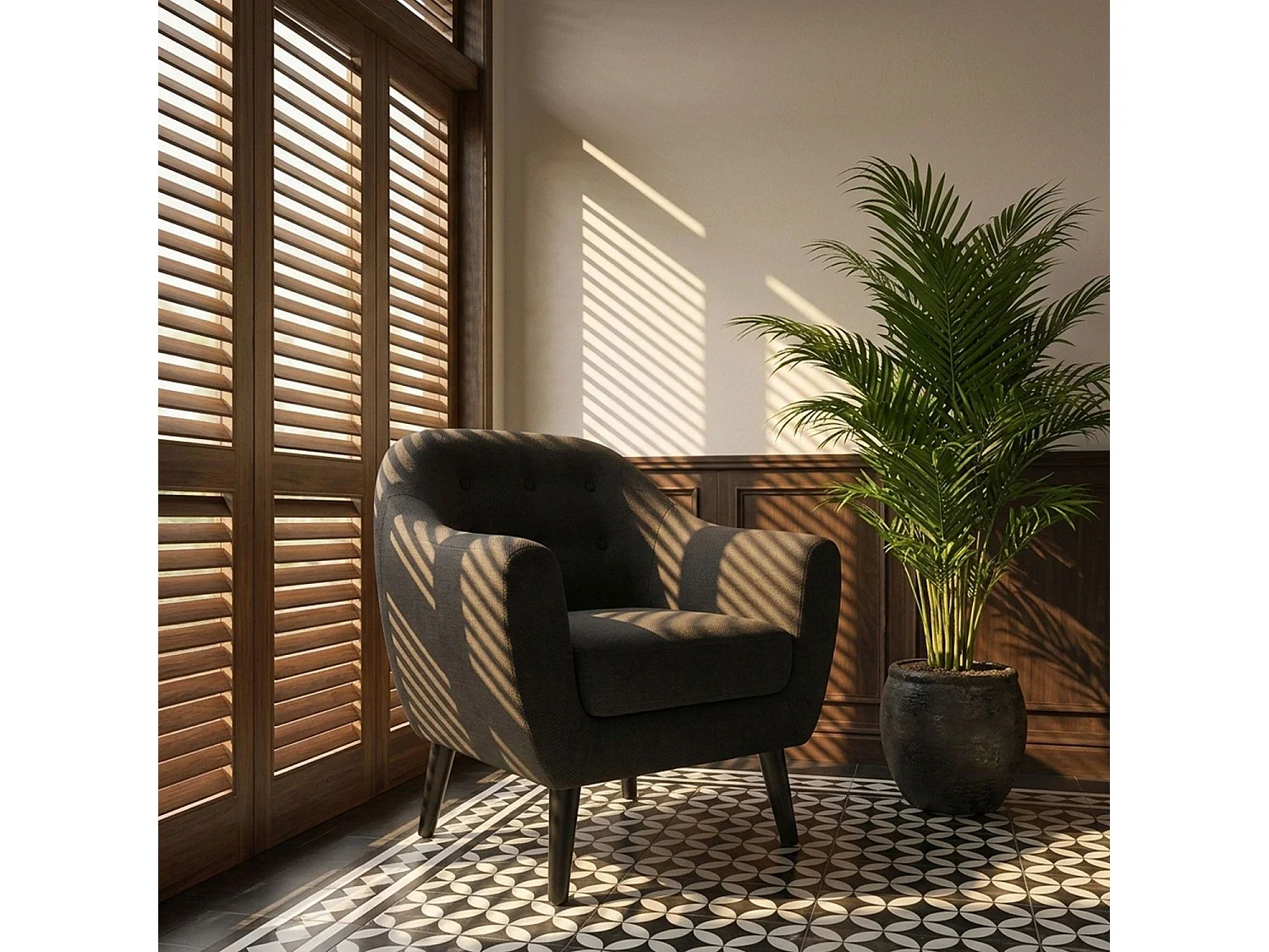 Fauteuil Design "Chestwick" 86cm Noir