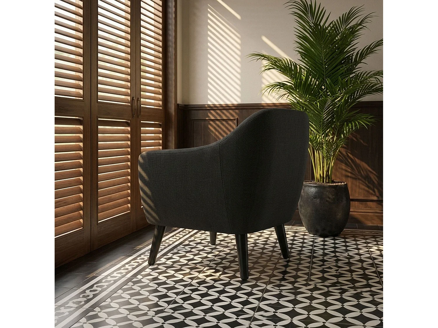 Fauteuil Design "Chestwick" 86cm Noir