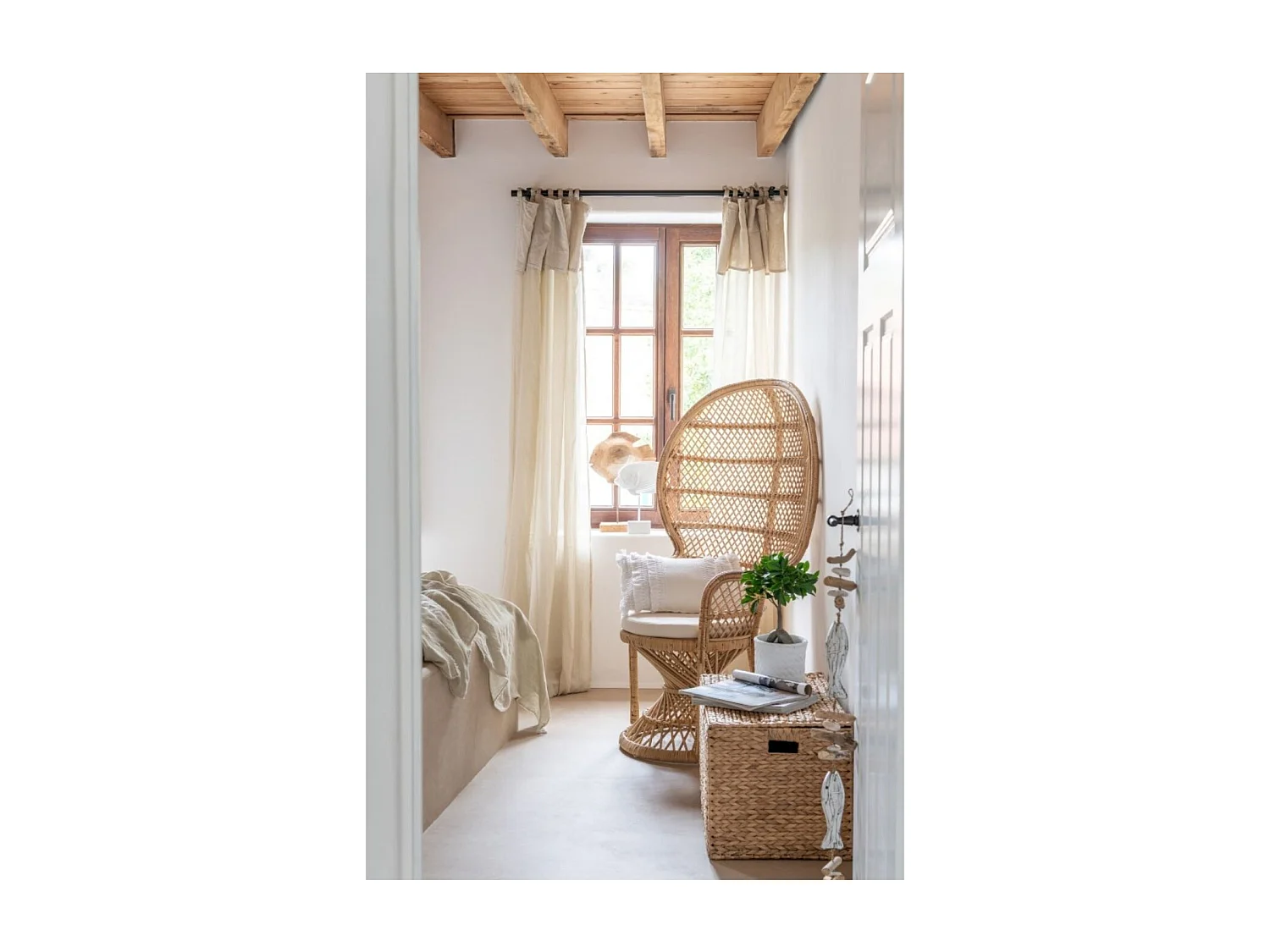 Fauteuil Design en Rotin "Poan" 133cm Naturel