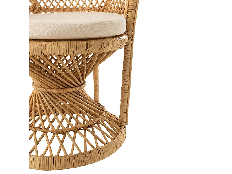 Fauteuil Design en Rotin "Poan" 133cm Naturel