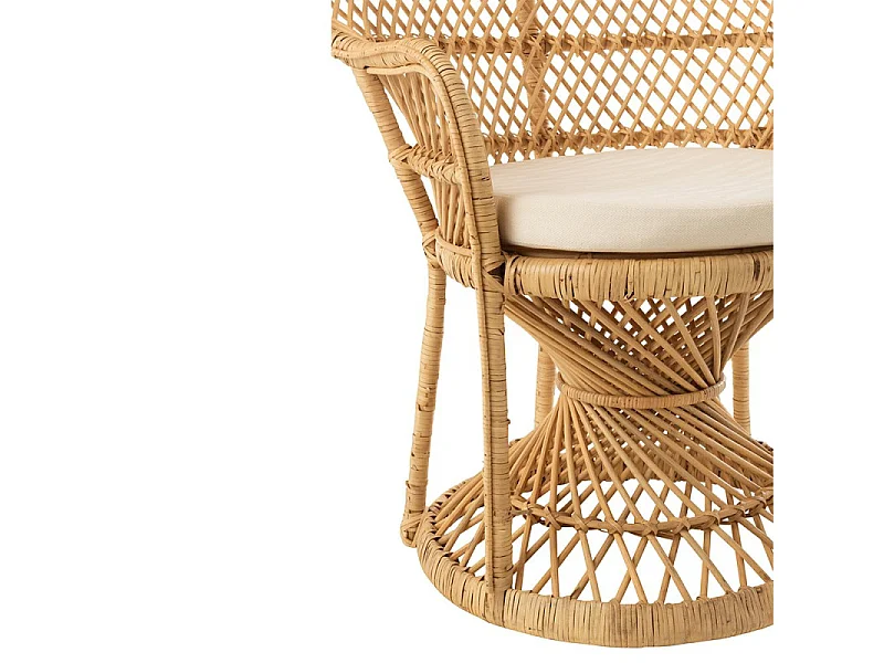 Fauteuil Design en Rotin "Poan" 133cm Naturel