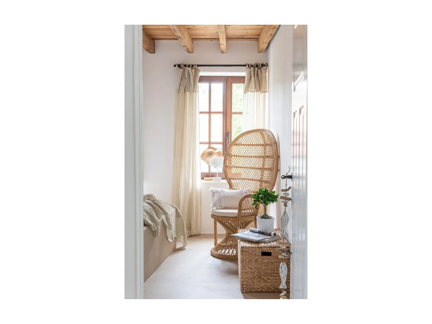 Fauteuil Design en Rotin "Poan" 133cm Naturel