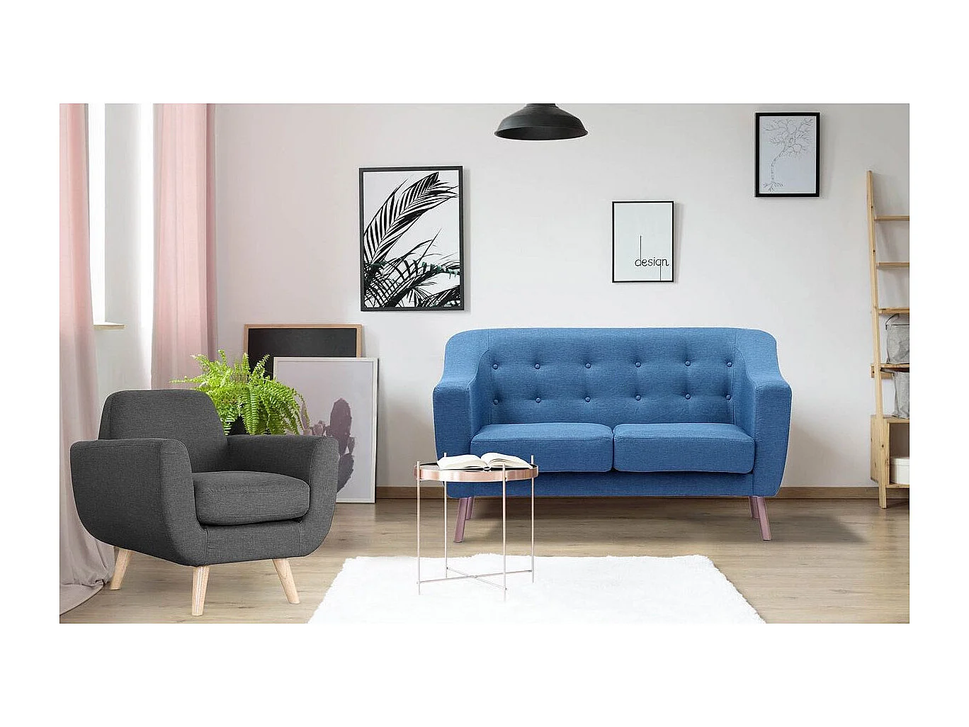 Fauteuil Design "Miramas" 81cm Gris Foncé