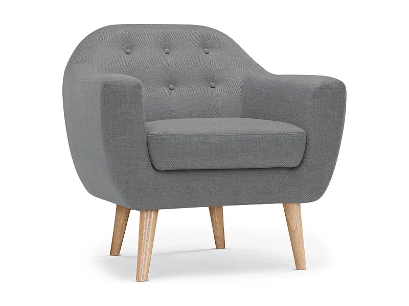 Fauteuil scandinave Savoy tissu Gris