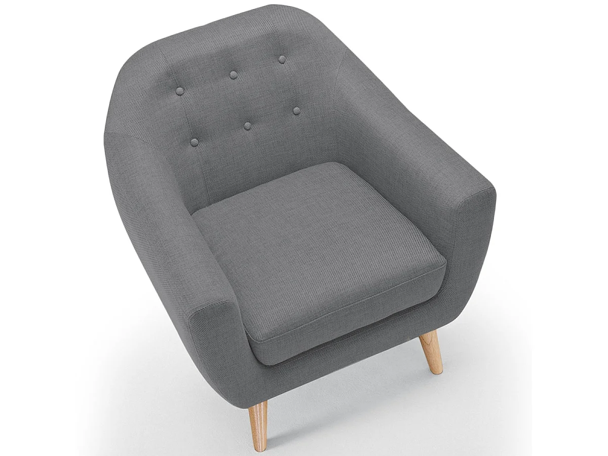 Fauteuil scandinave Savoy tissu Gris