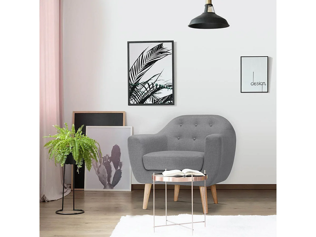 Fauteuil scandinave Savoy tissu Gris