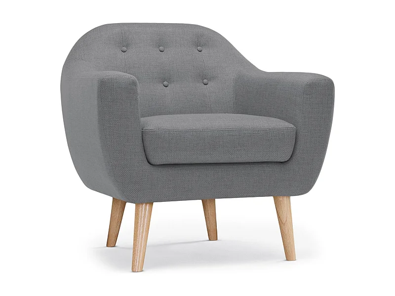 Fauteuil scandinave Savoy tissu Gris