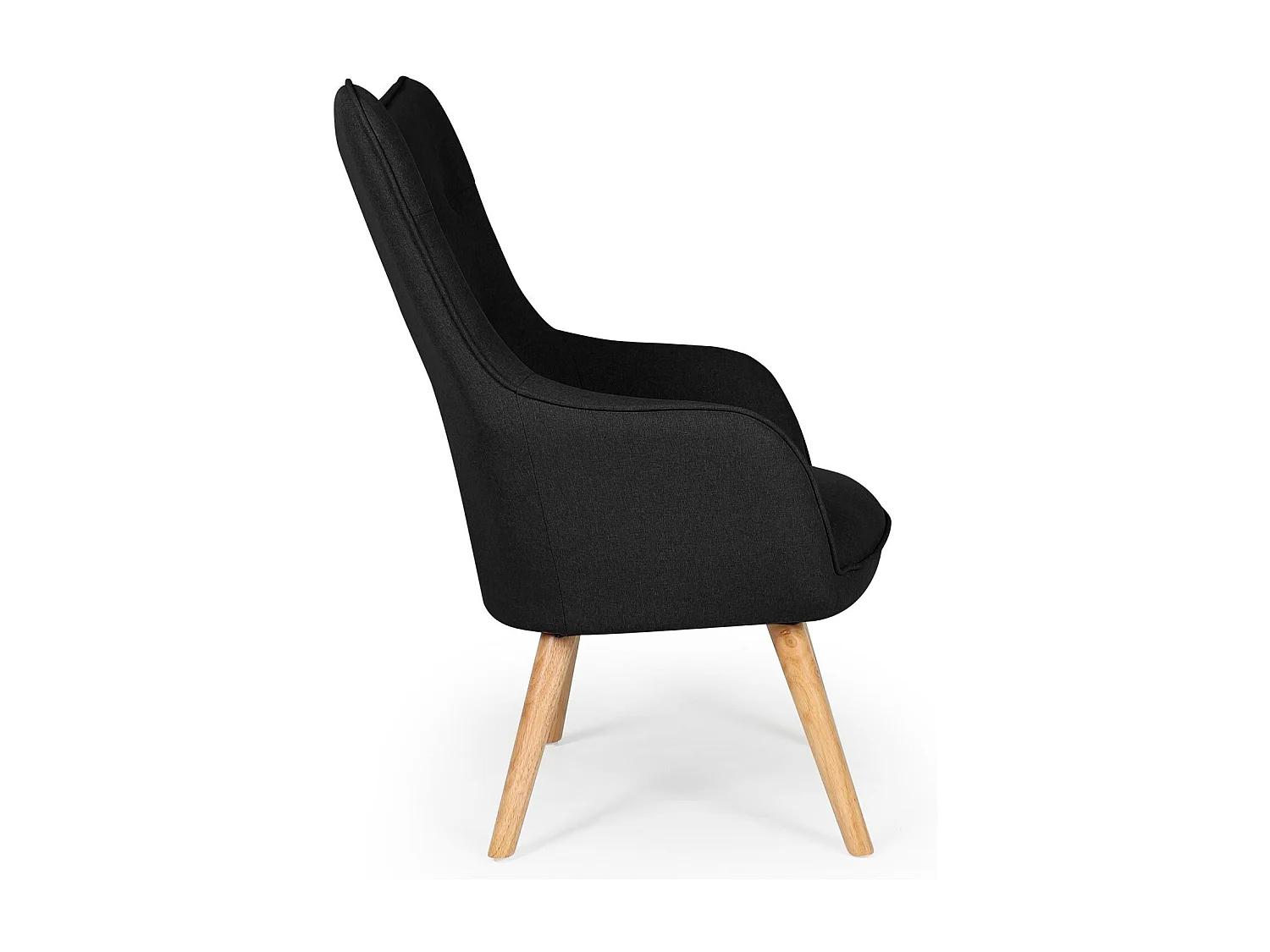 Fauteuil Scandinave "Aimee" 67cm Noir
