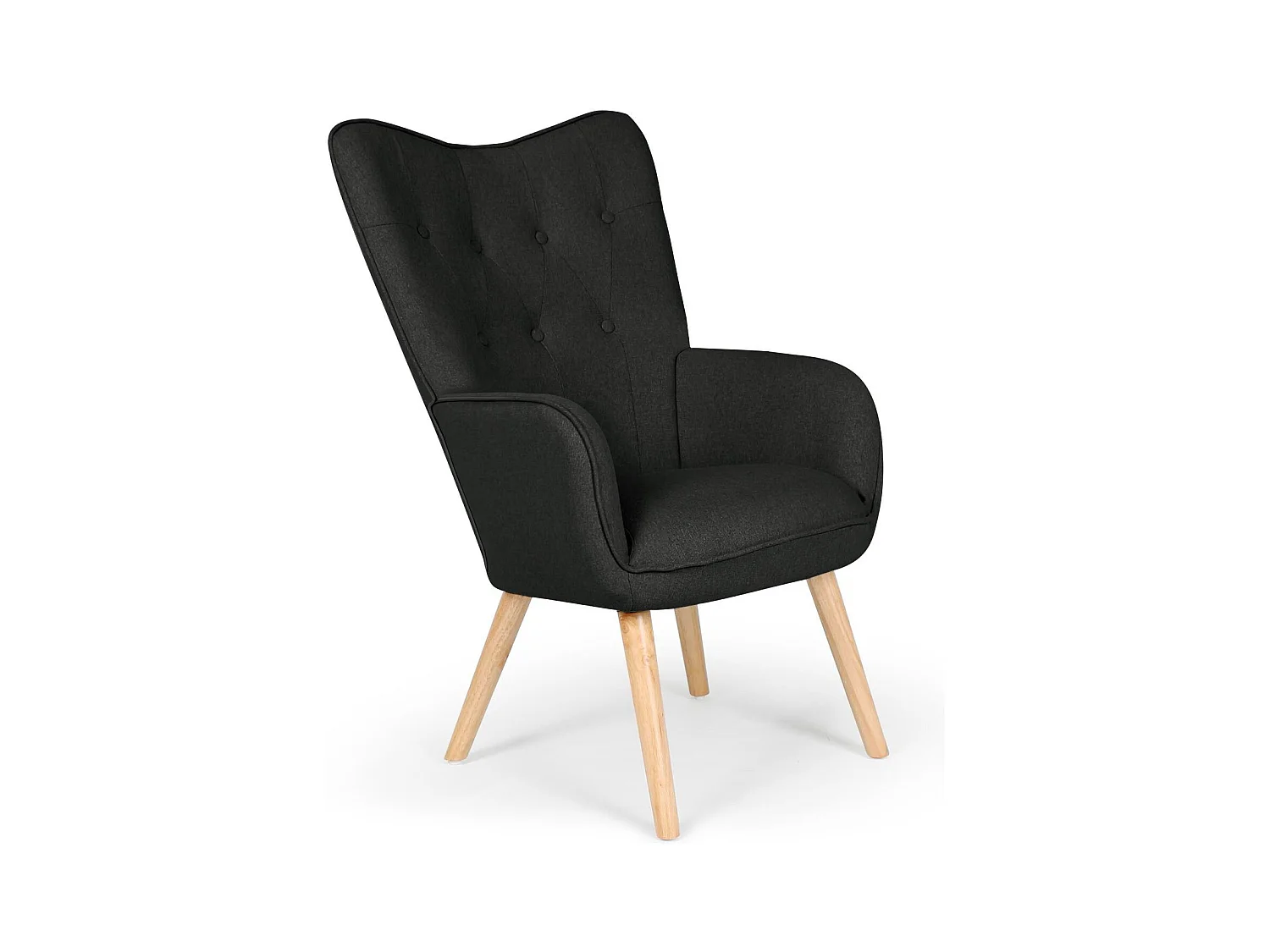 Fauteuil Scandinave "Aimee" 67cm Noir
