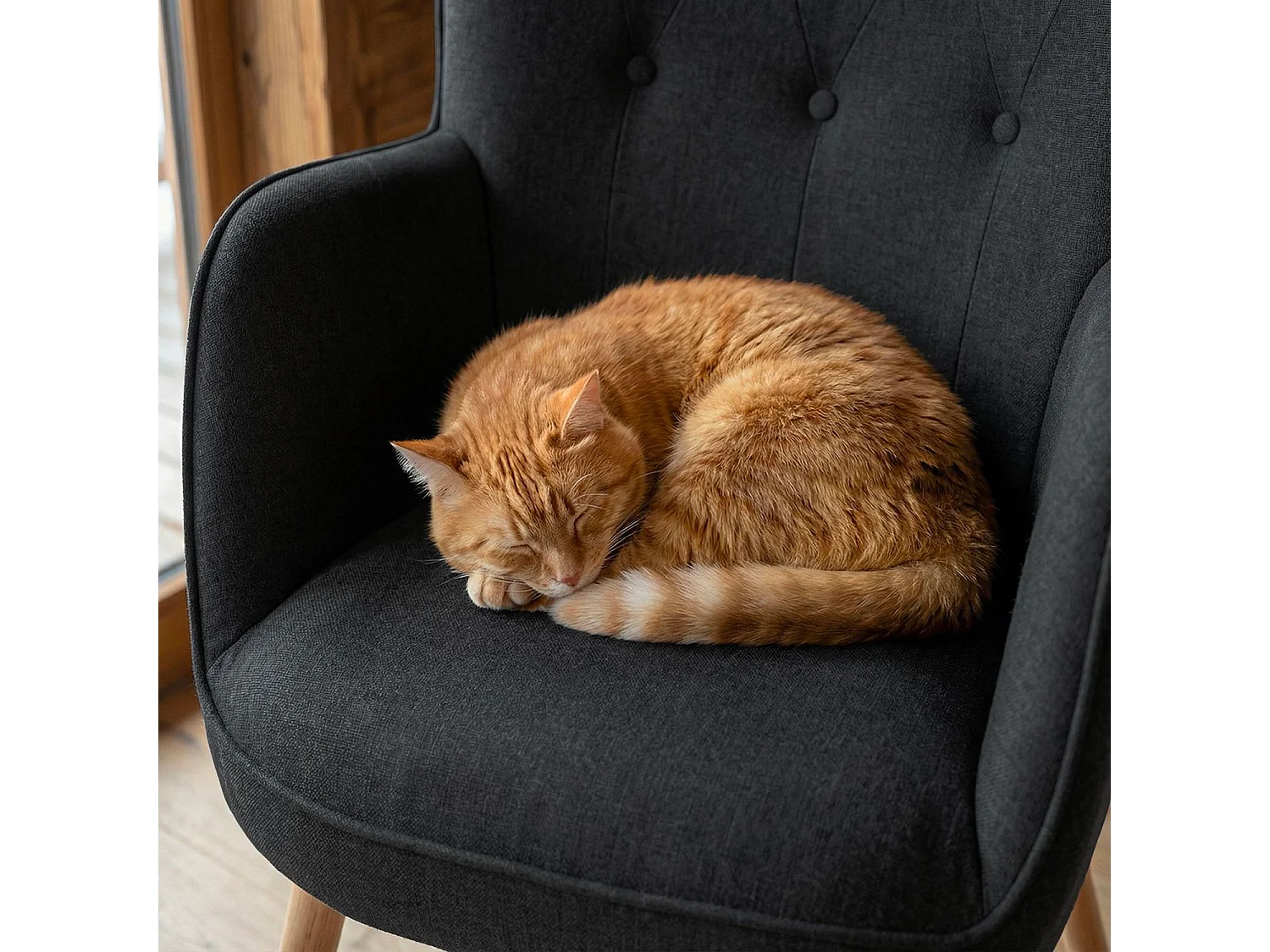 Fotel skandynawski "Aimee" Czarny 67cm Wygodny i Elegancki