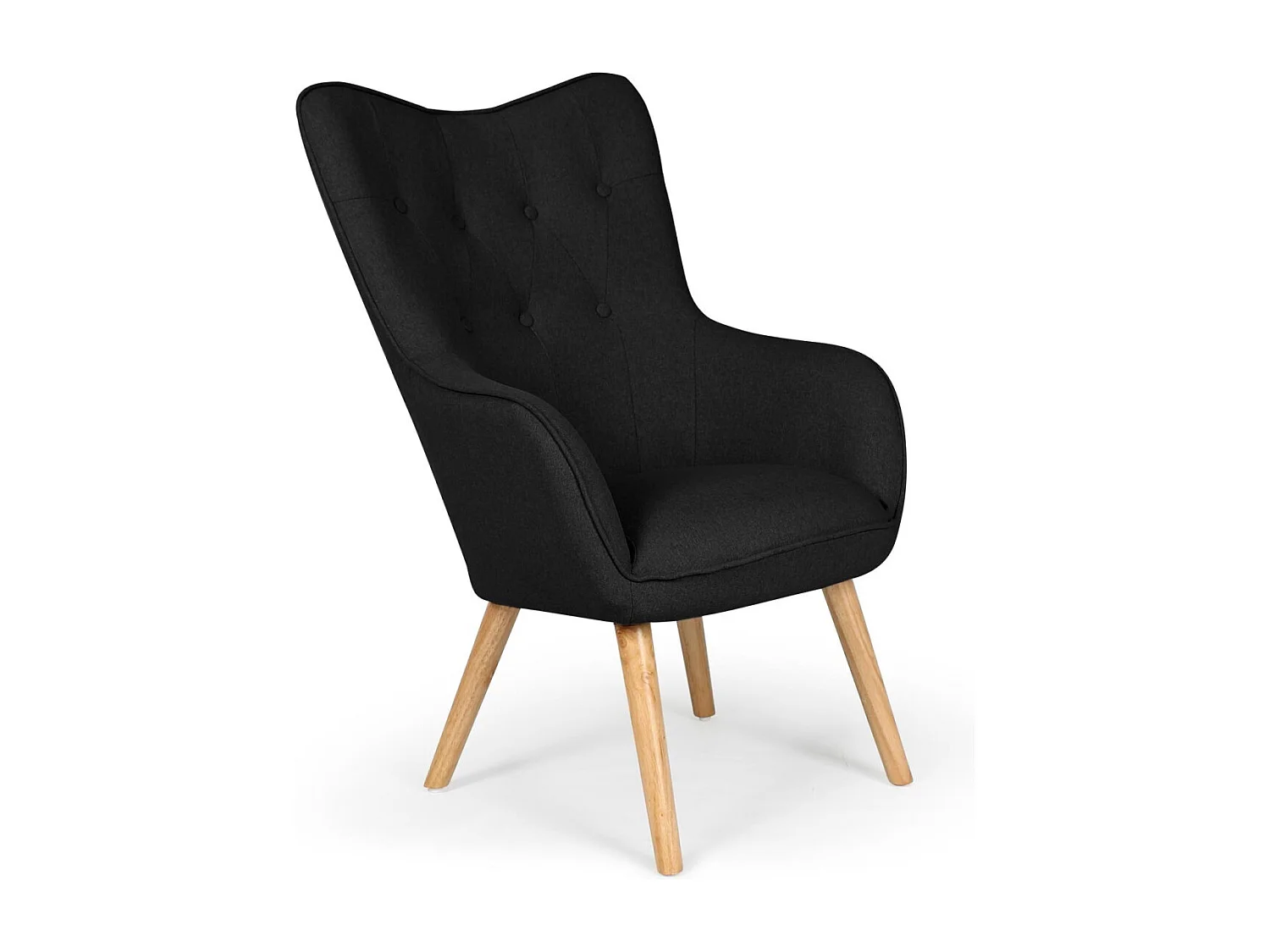 Fauteuil Scandinave "Aimee" 67cm Noir