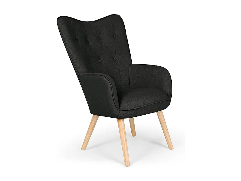 Fauteuil Scandinave "Aimee" 67cm Noir