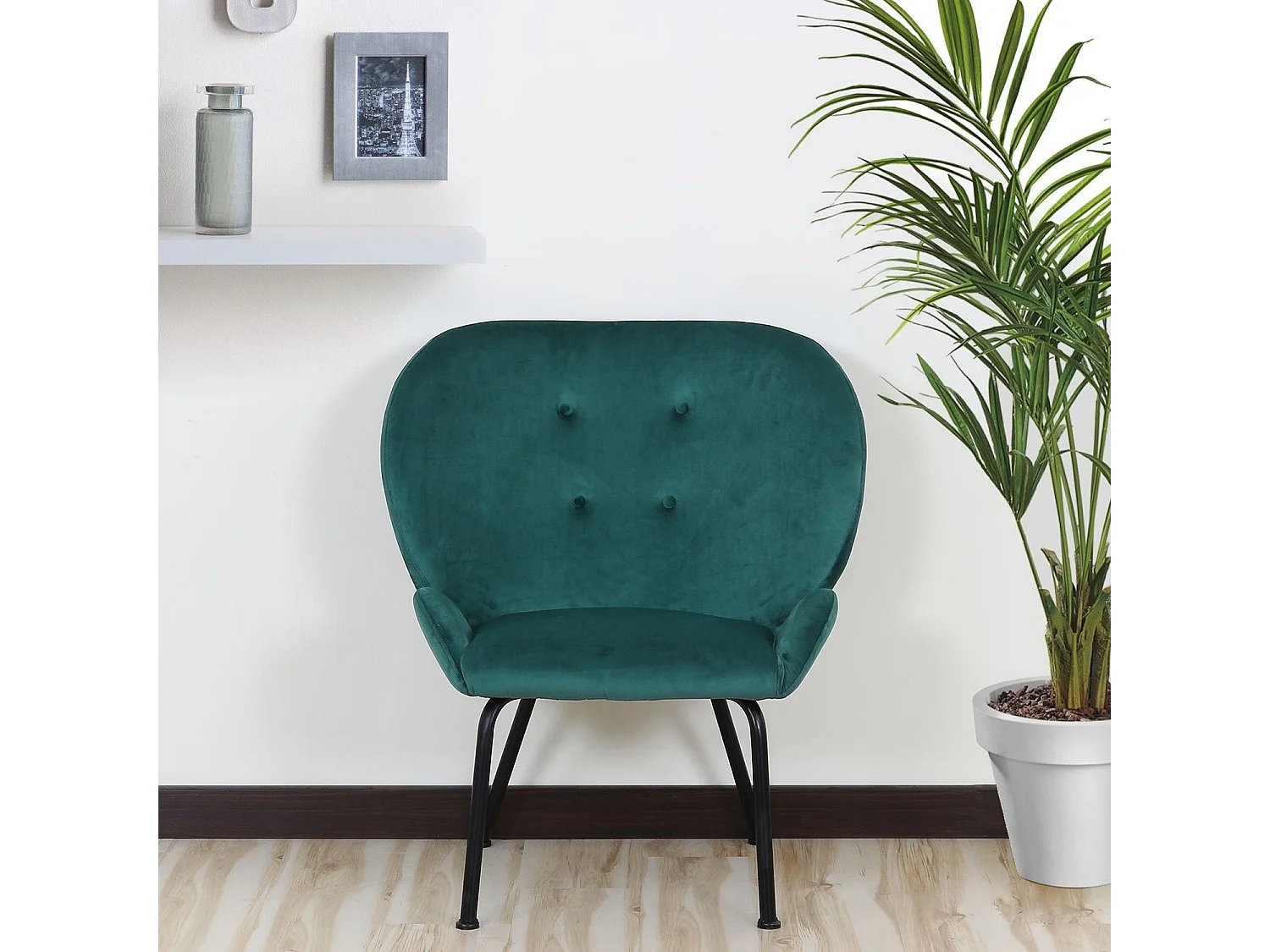 Fauteuil Coco Velours Vert