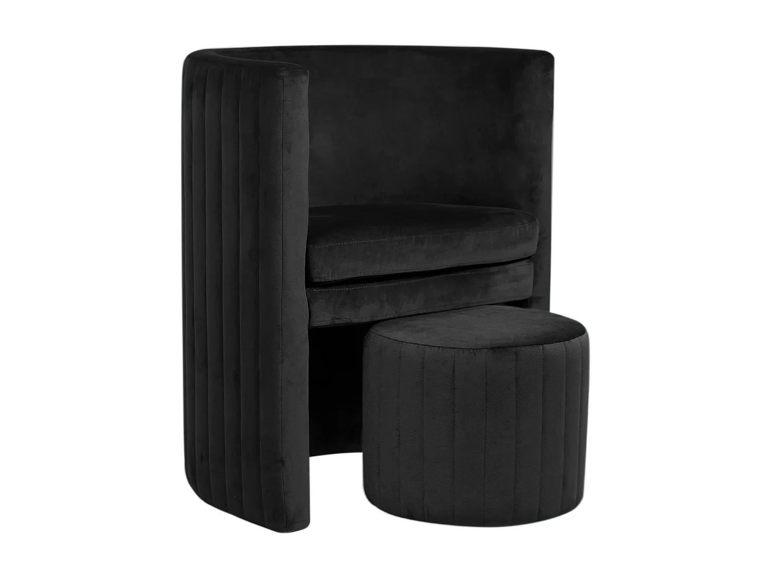 Fauteuil Cabriolet Velours Noir