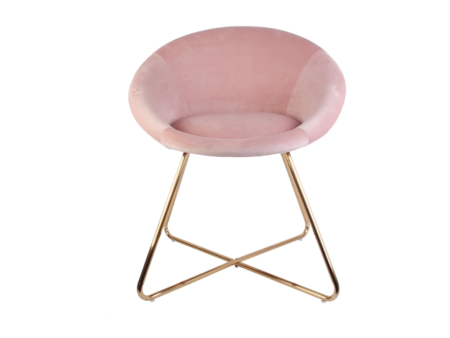 Fauteuil Karl Velours Rose Rose, Or