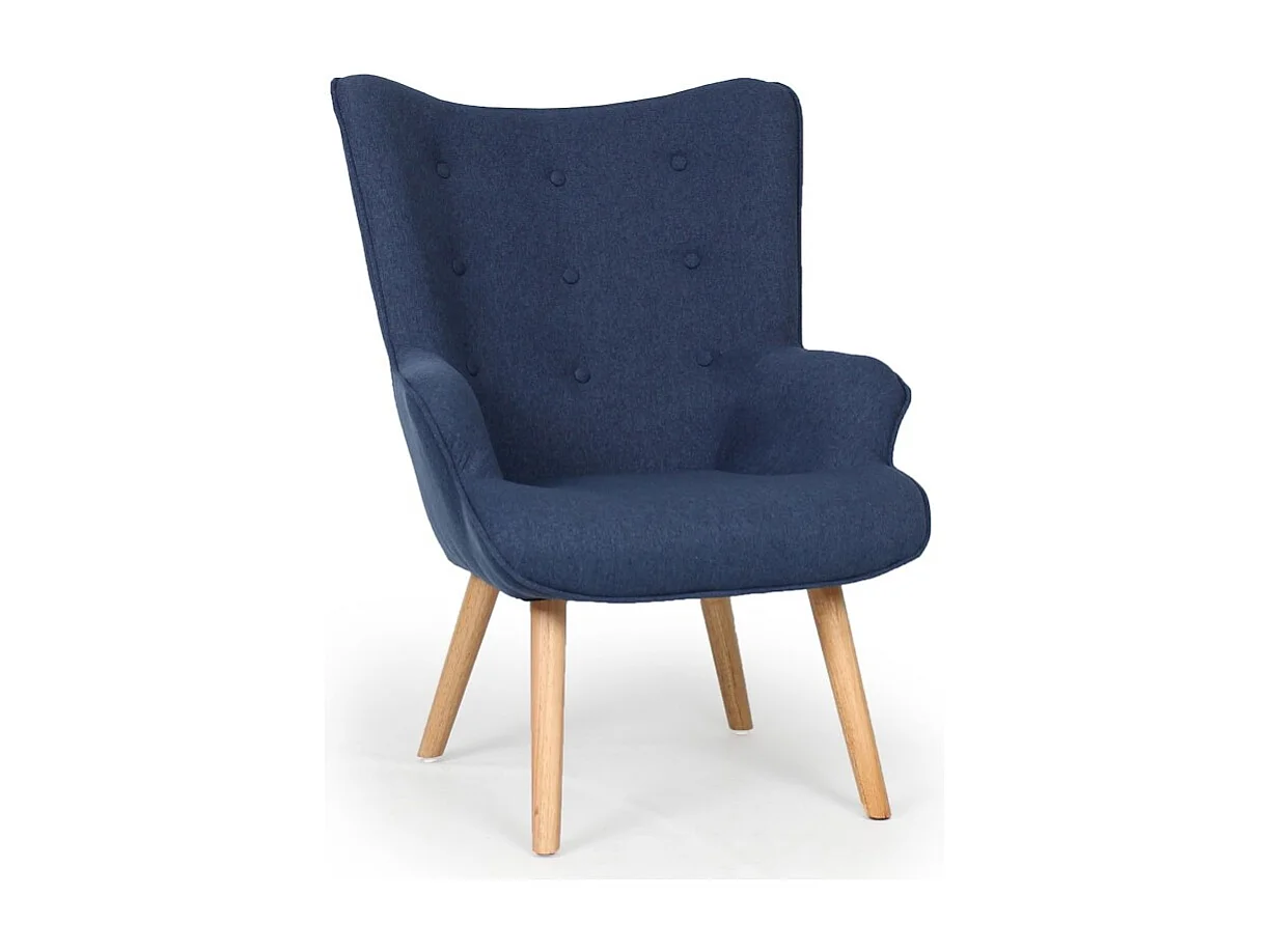 Fauteuil & Pouf Scandinave "Orle" 98cm Bleu