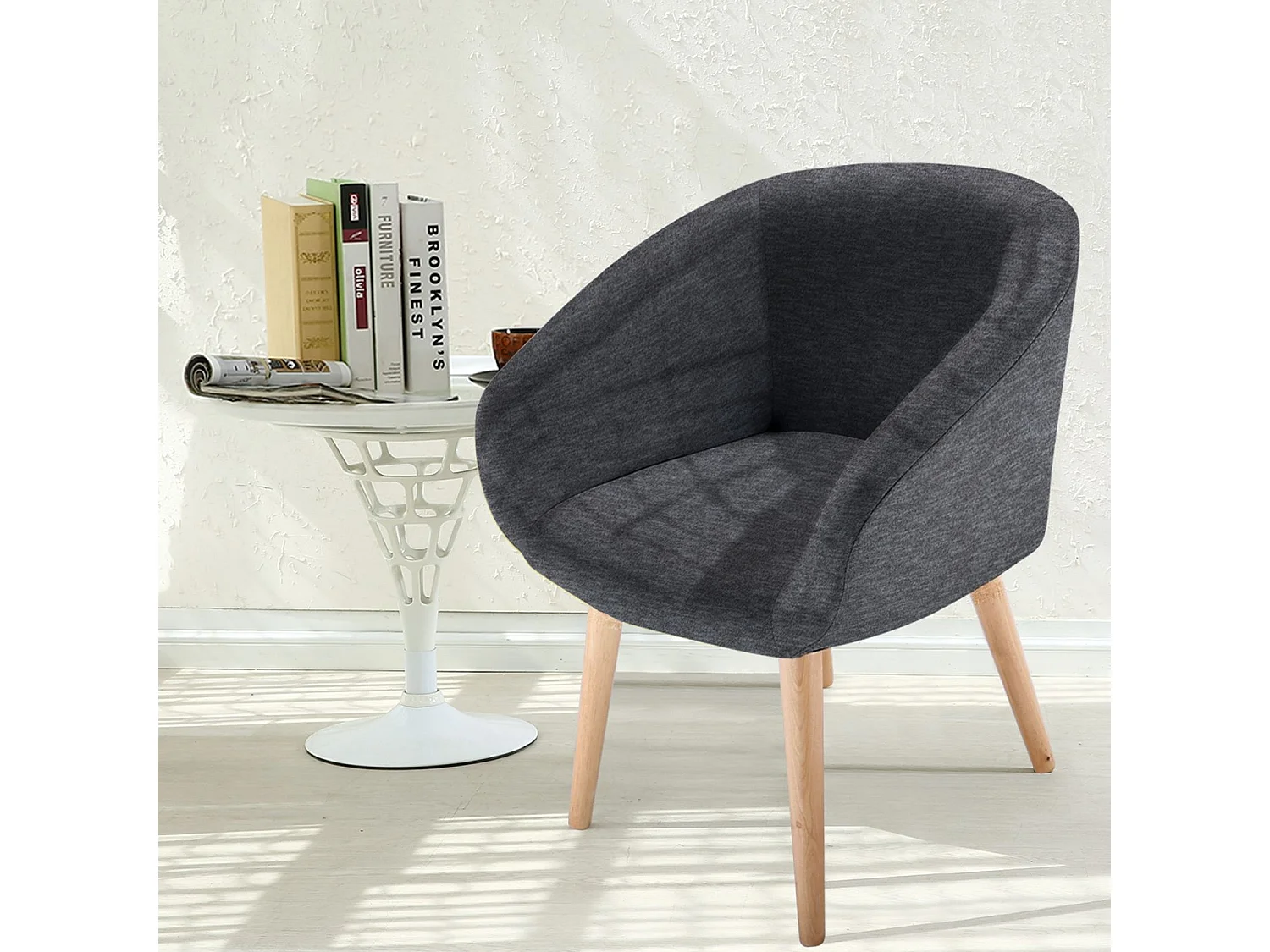 Chaise / Fauteuil style scandinave Frost Gris Foncé